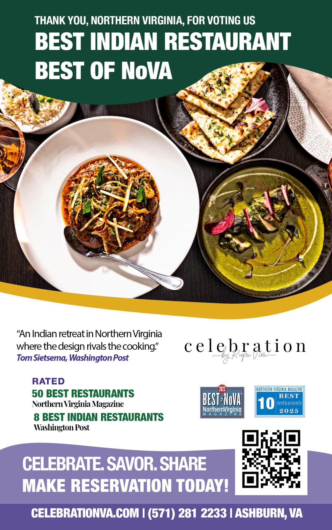 Thank You, Northern Virginia, For Voting Us Best Indian Restaurant